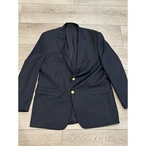 Lauren Ralph Lauren Wool Blazer Sport Jacket 44L Blazer Navy Blue Gold Buttons
